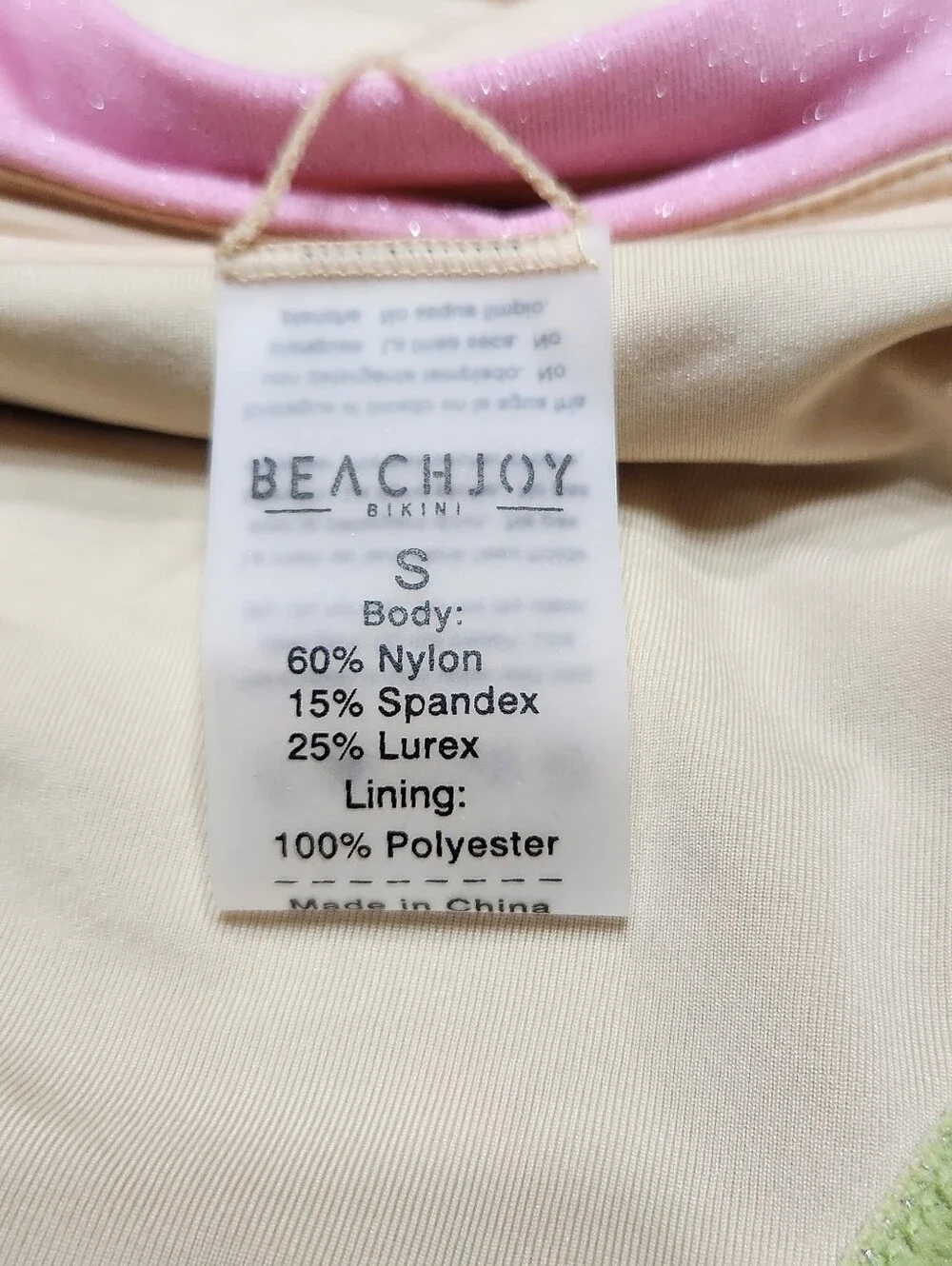 Beach Joy I Two-Piece Mint & Pink Stripe Swim Set Top Med Bottom Small NEW